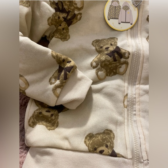 NWT Boutique Reversible Teddy Bear Hooded Sweatshirt - Picture 5 of 6
